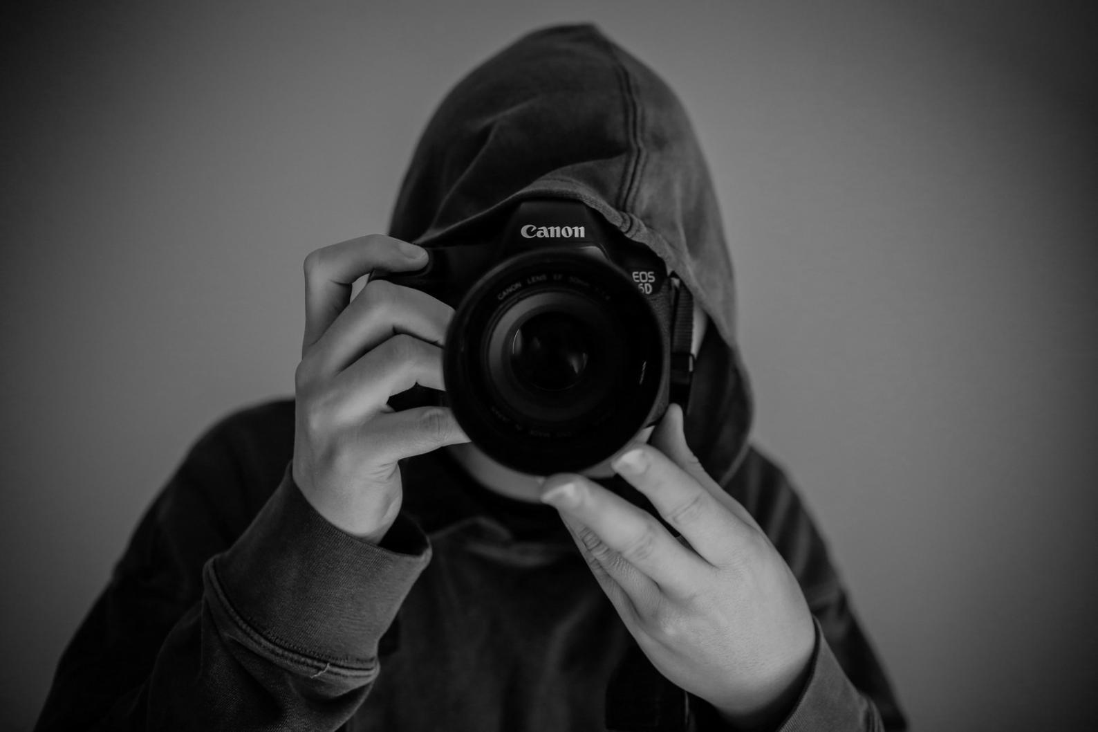 Photographer working with natural light